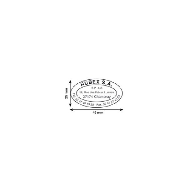 TAMPON MONTURE BOIS OVALE TEXTE DIM 45X25MM