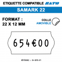 tiquettes blanches pour pince SATO SAMARK 22 - repositionnables - format : 22 x12 mm