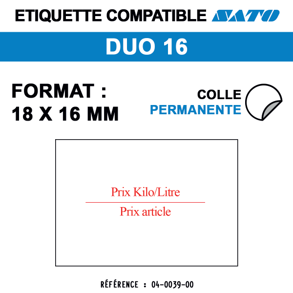 ROULEAU 1500 ETIQ 18*16MM SATO DUO 16