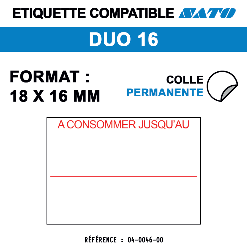 ROULEAU 1500 ETIQ 18*16 MM SATO DUO 16