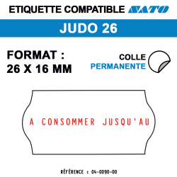 Meto Judo 26 - Format 26x16 mm - Rouleau de 1200 étiquettes