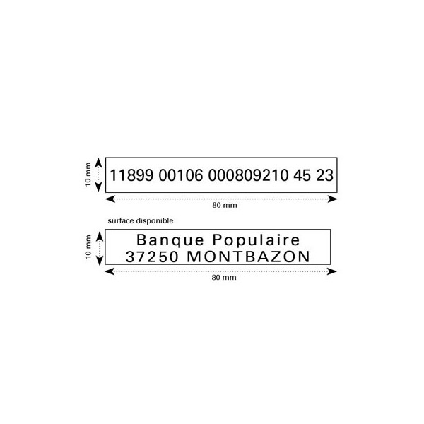 TAMPON MONTURE BOIS 2 LIGNES DIM 80X10MM