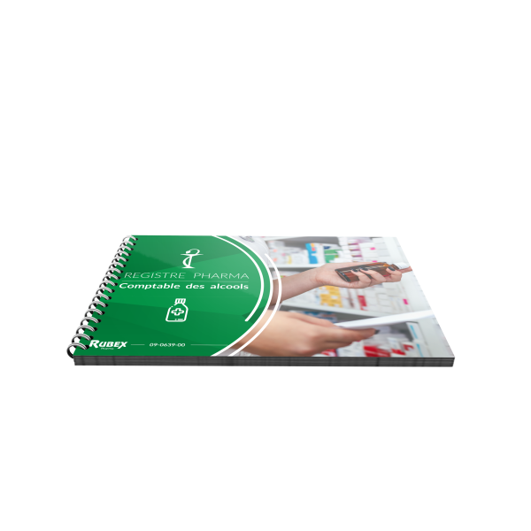 Registre comptable des alcools, format A4, 62 pages foliotées