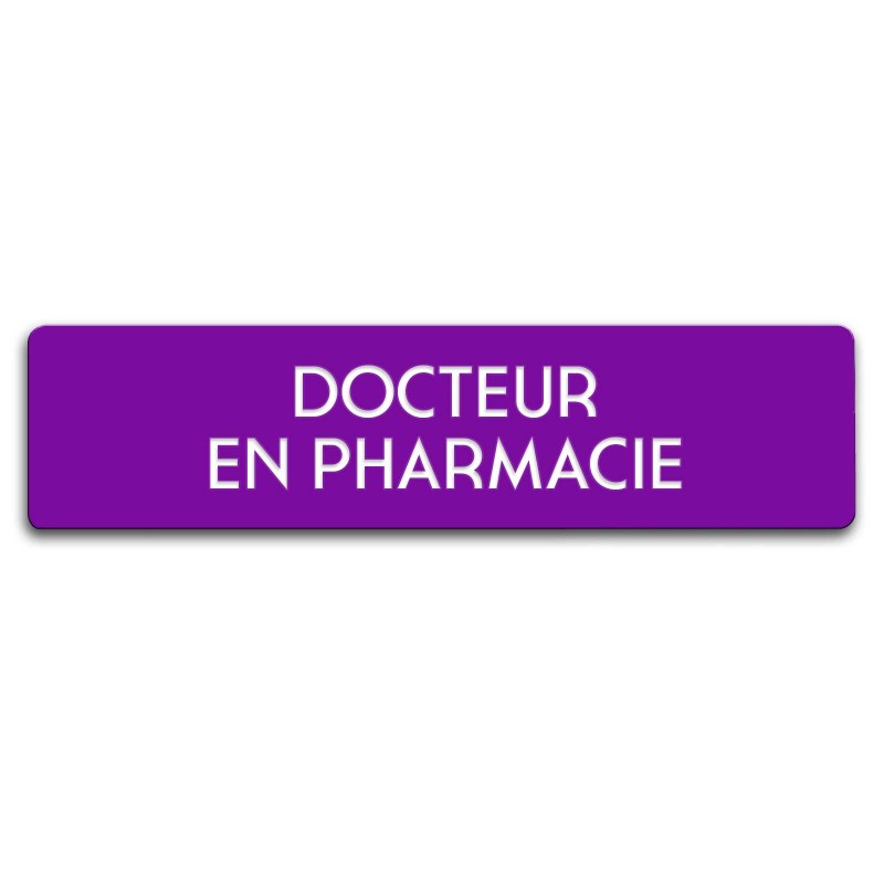 Badge Docteur en pharmacie rectangulaire