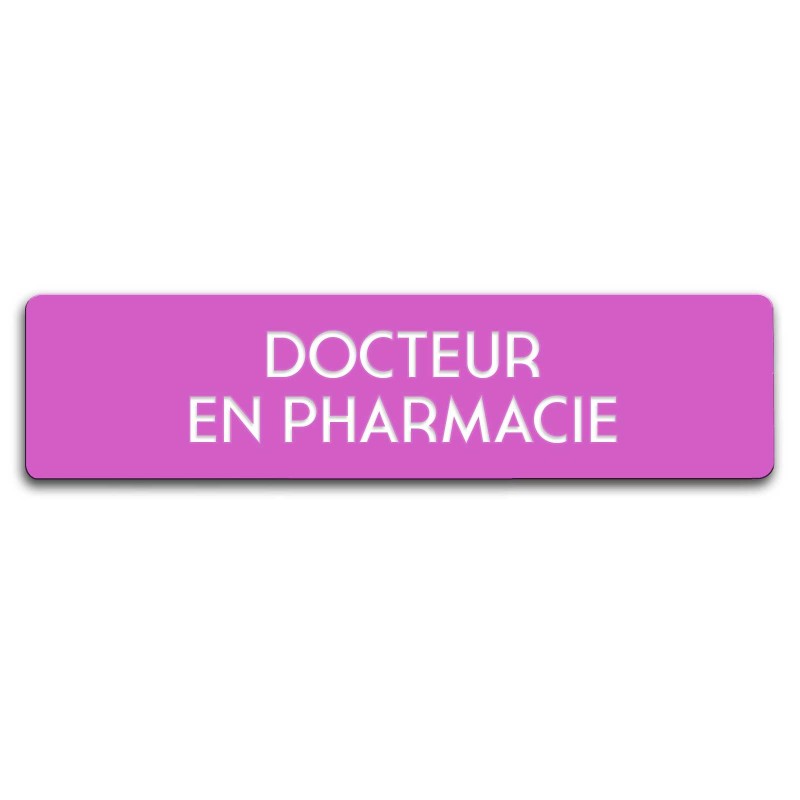 Badge Docteur en pharmacie rectangulaire