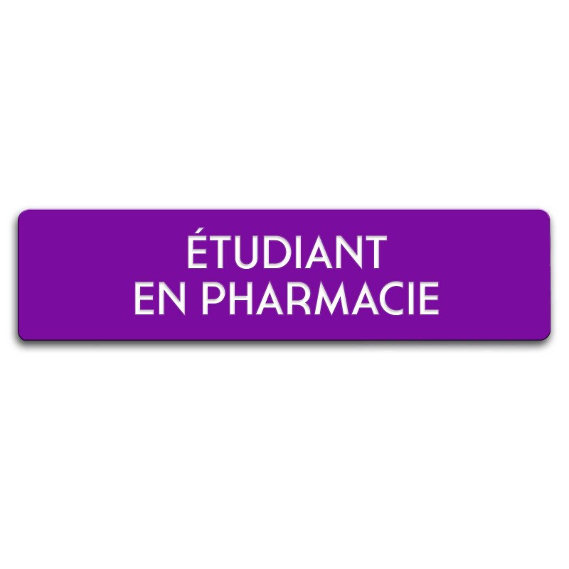 Badge Étudiant en pharmacie rectangulaire