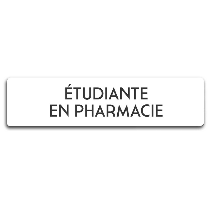 Badge Étudiante en pharmacie rectangulaire