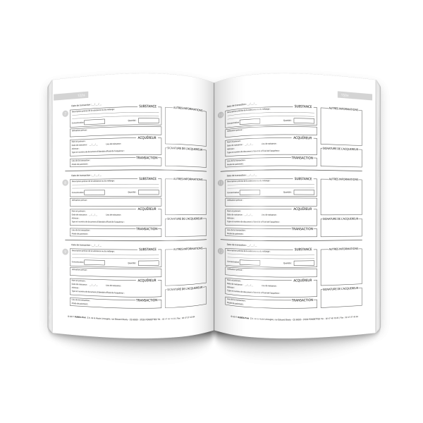 Registre obligatoire des précurseurs d'explosifs