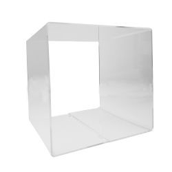 Cube présentoir en plexiglas pour vitrine