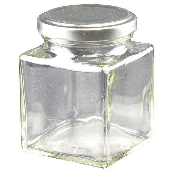 Grands pots en verre carré - Lot de 24