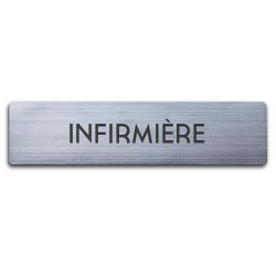 Badge Acrylique argenté 60x15mm, Infirmière