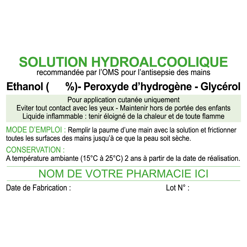 200 Etiquettes pour Gel HydroAlcoolique