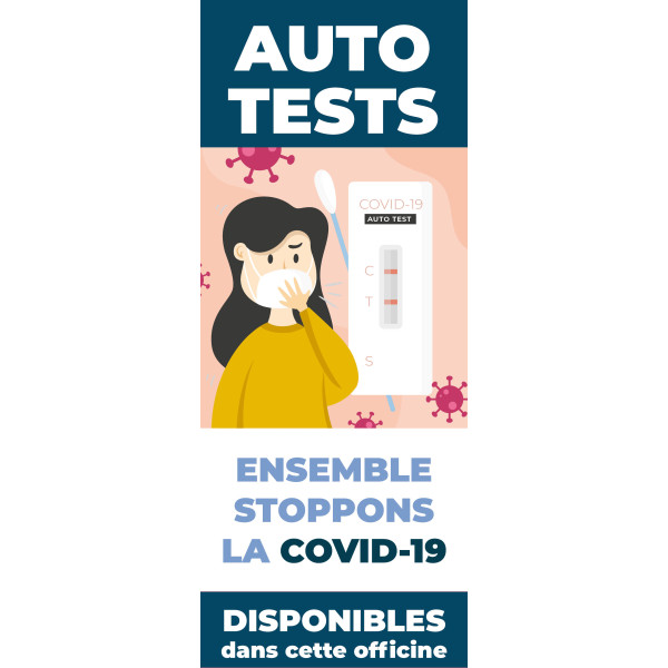 Kakémono de vitrine - Auto-tests COVID-19 - 1