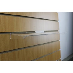 Etagères droites transparente pour panneau rainuré 30x15 cm