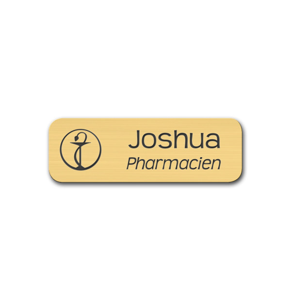 Badge personnalisé rectangle - 60x20mm