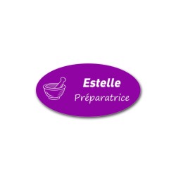 Badge personnalisé ovale violet
