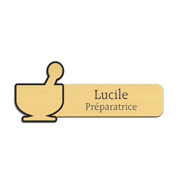 Badge personnalisé mortier - 70x30mm