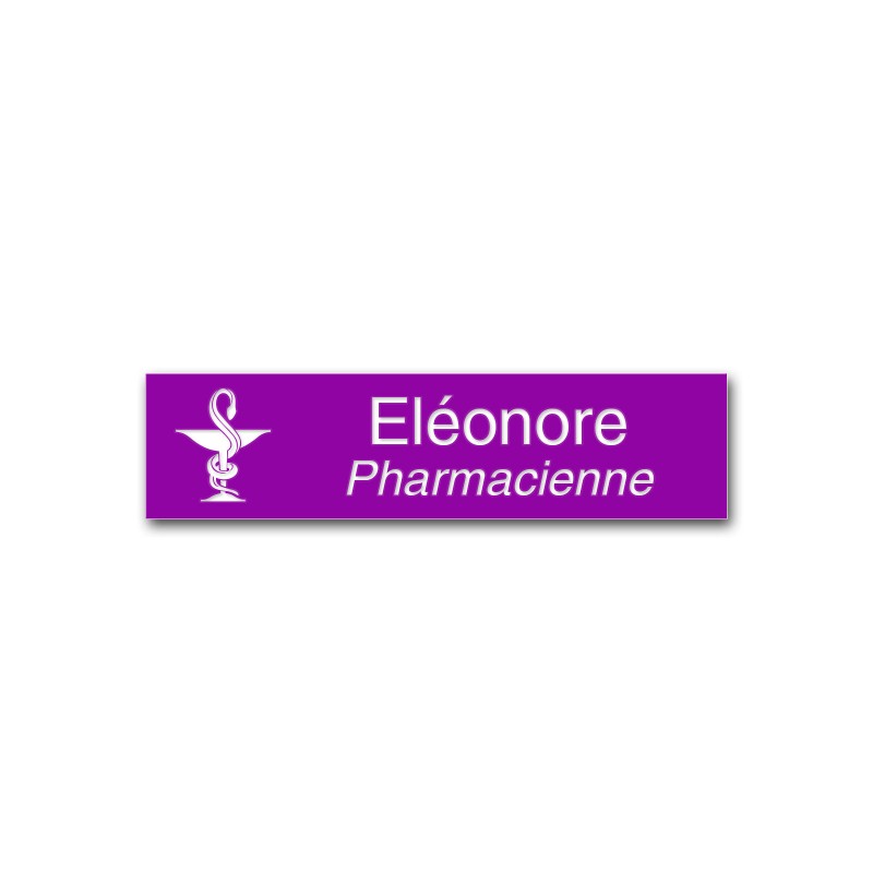 Badge personnalisé rectangle violet