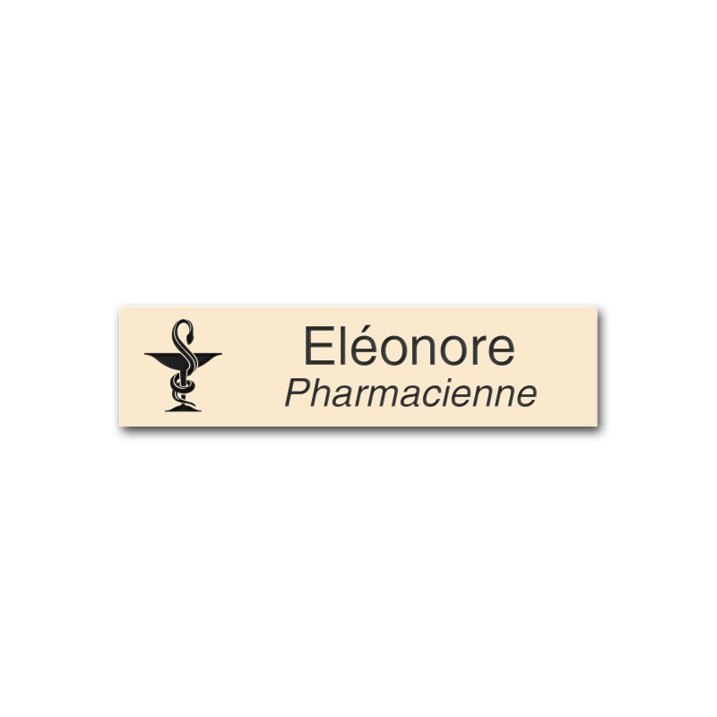 Badge personnalisé rectangle ivoire