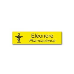 Badge personnalisé rectangle jaune
