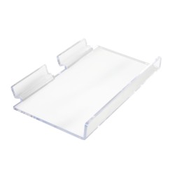 Tablette plexiglass avec rebord pour panneau rainuré