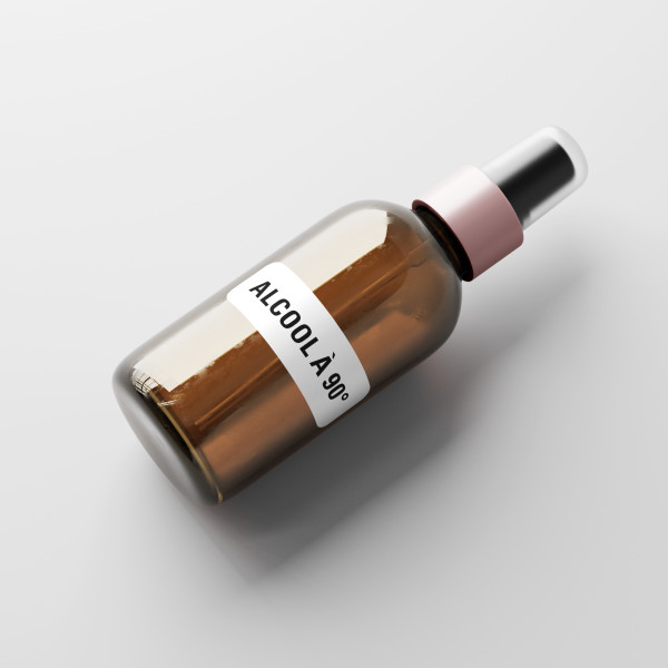 Etiquette de préparation "Alcool a 90°"