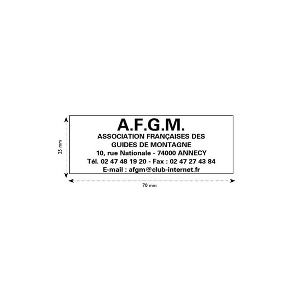 TAMPON TEXTE PROLINE 5205 70*25MM