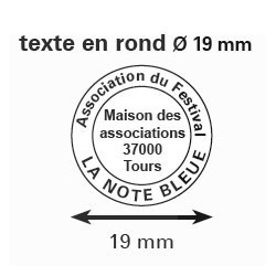 TAMPON TEXTE PRINTY 46019 ROND D19MM