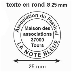 TAMPON TEXTE PRINTY 46025 ROND D25MM