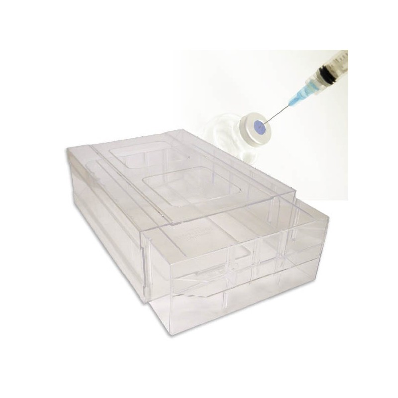 Bac plastique transparent à tiroir de 2 litres (275x166x61mm)