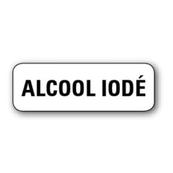 MINI ETIQUETTE DE PHARMACIE - contre étiquette 38 x 13 mm - ALCOOL IODE -