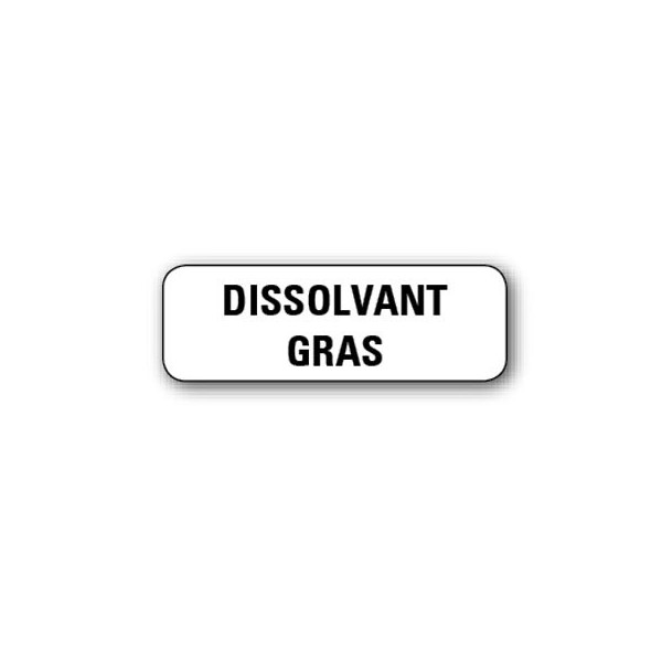 720 ETIQUETTES 38*13MM IMP "DISSOLVANT GRAS"