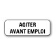 720 ETIQUETTES 38*13MM IMP "AGITER AVANT EMPLOI"