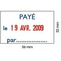 Tampon Dateur Trodat Métal line 5460L2 Payé le.. (56x32mm)