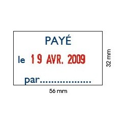 Tampon Dateur Trodat Métal line 5460L2 Payé le.. (56x32mm)