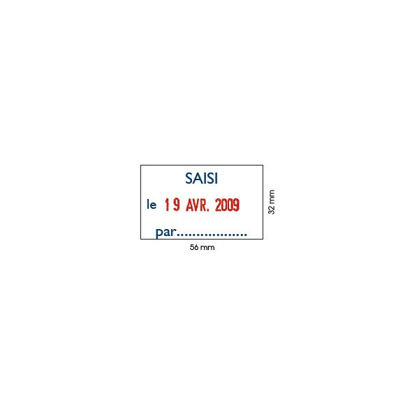 Tampon Dateur Trodat Métal line 5460L8 Saisi le.. (56x32mm)