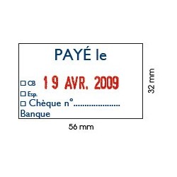 Tampon Dateur Trodat Métal line 5460L10 Payé le../Banque (56x32mm)