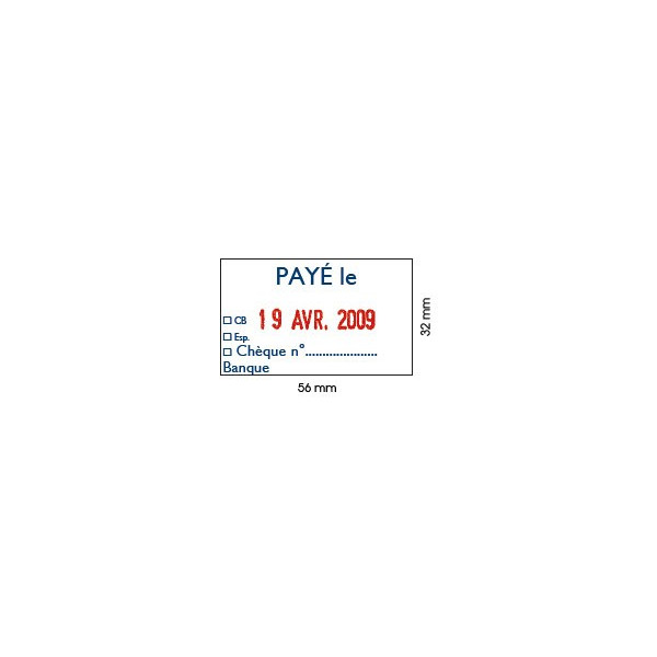 Tampon Dateur Trodat Métal line 5460L10 Payé le../Banque (56x32mm)