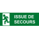 Plaque acrylique securite 150x40mm issue de secours gauche